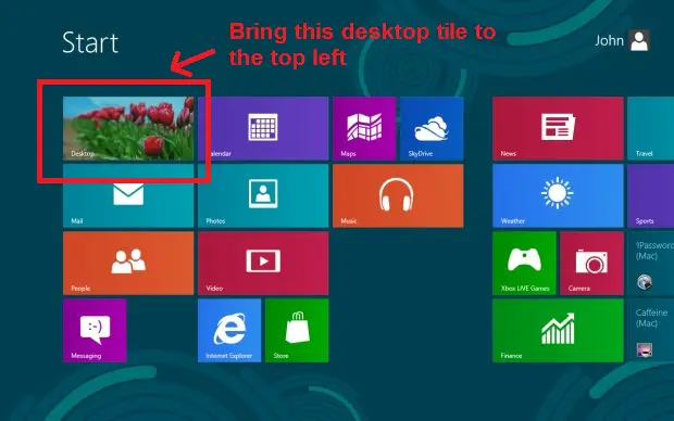 Going straight to the classic desktop when you start windows 8